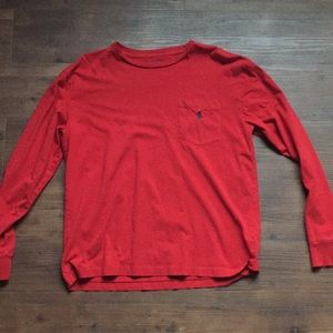 Red long sleeve polo t shirt